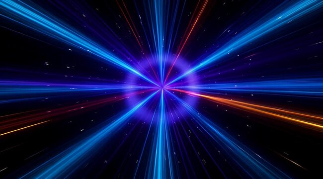 Abstract background with radial light streaks converging to the center point