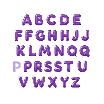 Purple alphabet letters uppercase lowercase.
