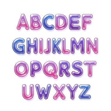 Colorful alphabet letters in bubbles 6.