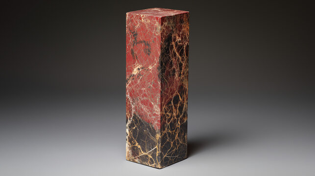 porphyry. A deep red porphyry column base from ancient Rome with a polished smooth surface and intricate veining. real-estate listings.