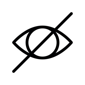 Invisible Hidden Vision Eye Outline Symbol