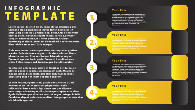 Vertical timeline infographic with modern yellow highlight and structured content layout