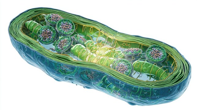 3d illustration of chloroplasts during photosynthesis a cellular study