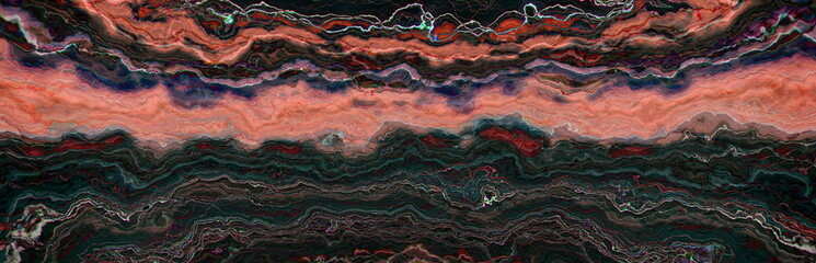 Abstract Red Black Agate Marble Background with Fluid Topographic Lines