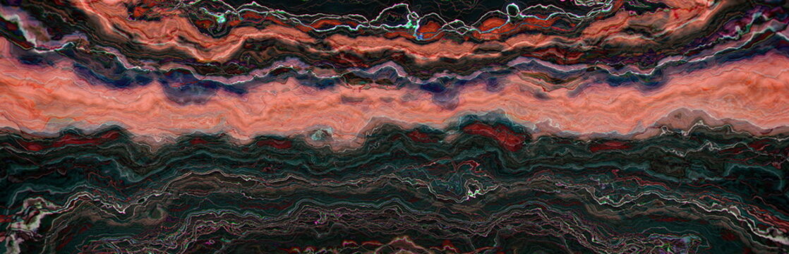 Abstract Red Black Agate Marble Background with Fluid Topographic Lines