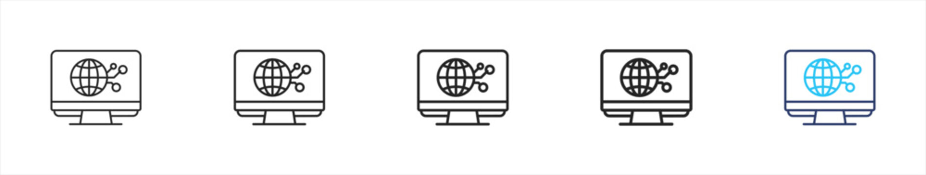 Website icon set illustration multiple style collection
