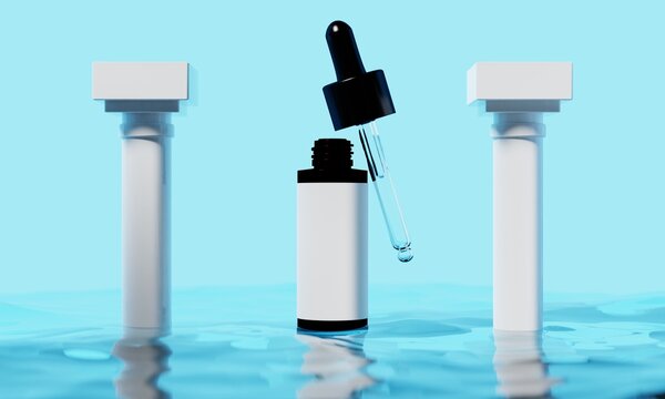 3d illustraion of cosmetic skincare beauty spa cream mockup, medical healthcare treatment, fashion of makeup, bottle tube of packaging