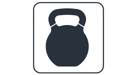 Fototapeta premium Simple black kettlebell icon within a rounded square frame high quality