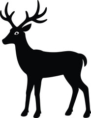 Fototapeta premium Reindeer silhouette vector art Illustration