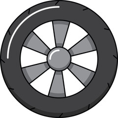 Naklejka premium Design Wheel Illustration Flat Icon
