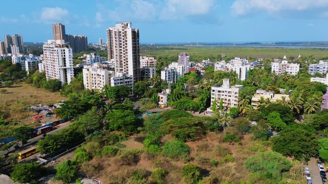 Mumbai charkop Borivali drone  view, sky view and city view 