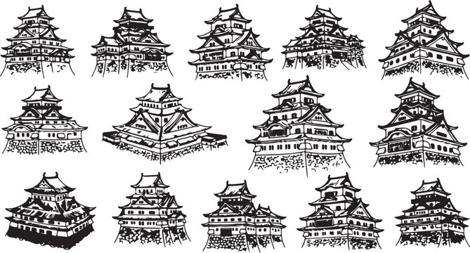 Black and white of christmas holiday trees with geometric patterns christmas tree symmetrical