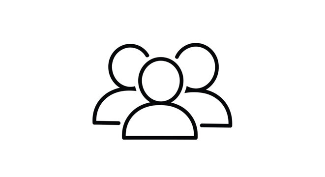 Simple illustration of three people icons representing a group.