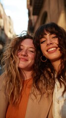 Fototapeta premium Friendly Smiles in an Urban Setting