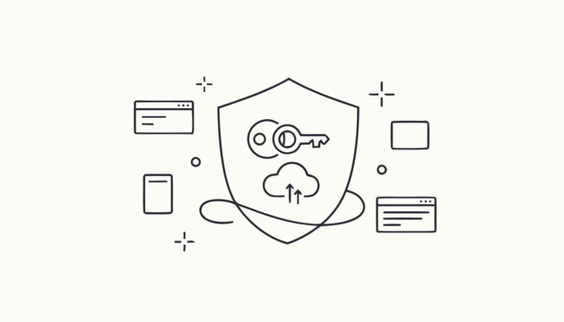 Secure Cloud Data Protection and Online Safety Concept Illustration.