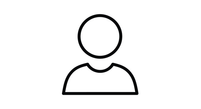 Simple Outline Illustration of a Human Person Icon or Symbol.