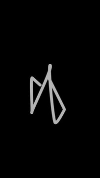 Minimalist white arrow pointing towards the bottom right corner