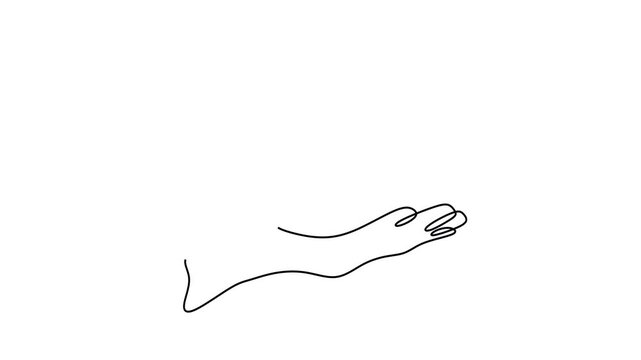 Animated self drawing of continuous line draw of World brain day concept illustration. World mental health day, Mental freedom concept background.   Full length one line animation. 4K	