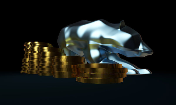 Economic development failure, stock market decline, development failure and downward arrow
