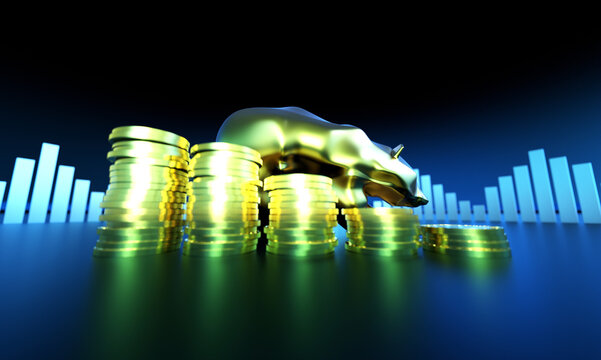 Economic development failure, stock market decline, development failure and downward arrow