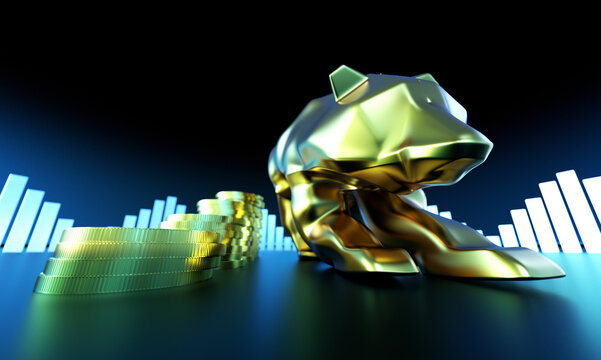 Economic development failure, stock market decline, development failure and downward arrow