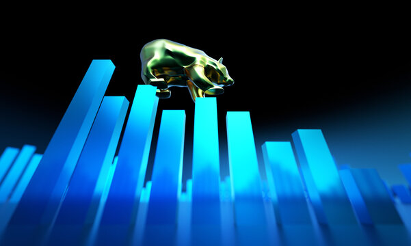 Economic development failure, stock market decline, development failure and downward arrow