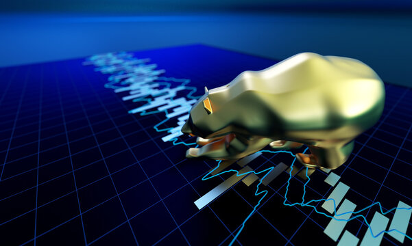 Economic development failure, stock market decline, development failure and downward arrow