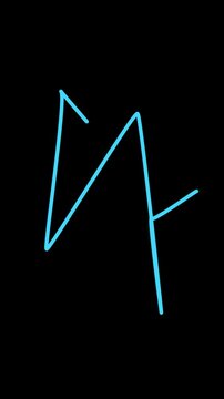 A bright blue corner bracket icon on a solid black background with simple design