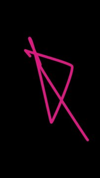 A pink screwdriver on a solid black background with a minimalist design