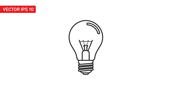 Light Bulb Vector Illustration Icon.