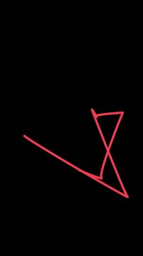 A bright red line on a solid black background with simple composition