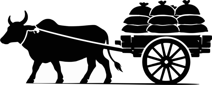 Ox  and carriage vector design 