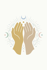 Fototapeta premium Dua Prayer Gesture – Vector Illustration
