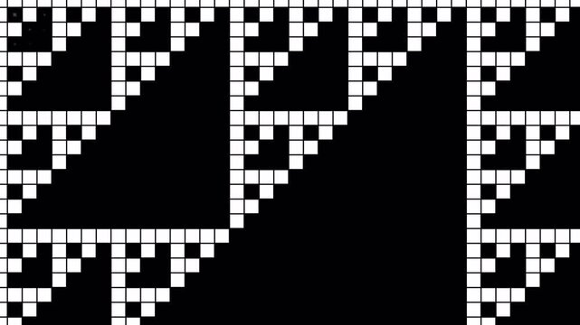 Animation halftone transition on transparent background fractal pattern geometric grid reveal wipe
