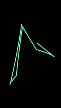 A single green line on a black background forming an l shape with a short extension
