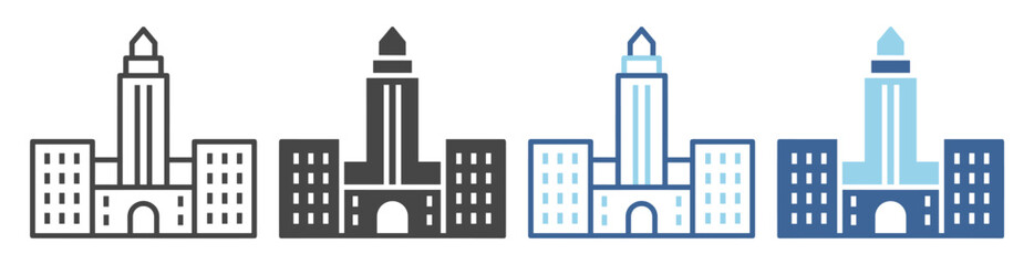 Naklejka premium Imperial education campus outline icon set on transparent background