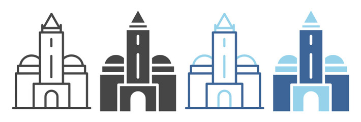 Stanford university campus outline icon set © Pavlo