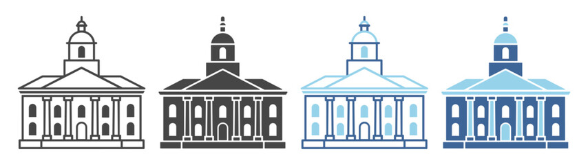 Harvard education campus outline icon set on transparent background © Pavlo