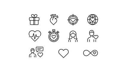 Fototapeta premium Collection of diverse icons representing various human emotions and activities Vector