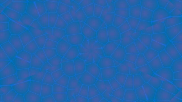 Abstract Blue Kaleidoscope Motion Background with Geometric Patterns