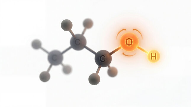 Dynamic propanol molecule reveals its luminous hydroxyl group on an immaculate scientific stage