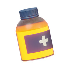 Obraz premium 3D Medicine Bottle Illustration for Healthcare UI Design