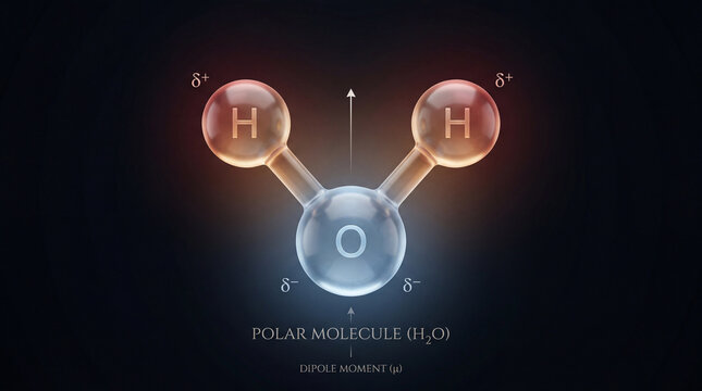 Unveiling the captivating essence of a water molecule with its profound polar charge distribution