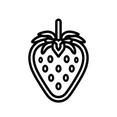 Fototapeta premium A simple black and white illustration of a strawberry