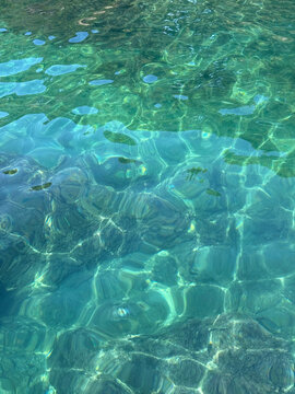 Sea water beautiful emerald watercolor vertical.