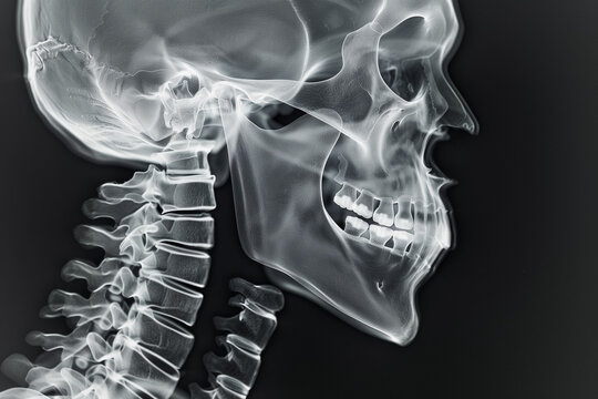 X-ray photograph of human facial bones