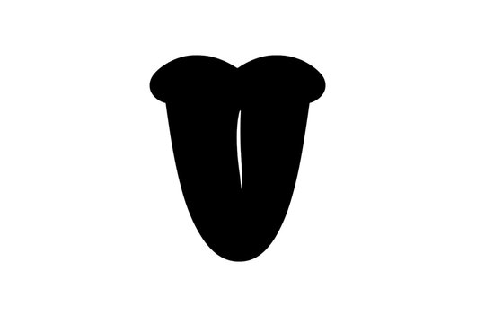 Black tongue icon on white background: simple symbol design