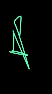 A neon green lowercase letter l on a solid black background with simple design