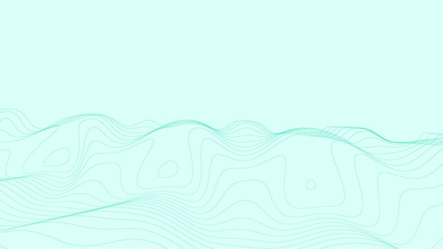 Teal topographic map lines flowing over a mint green background creating a soft medical or scientific data visualization with an organic and soothing digital atmosphere