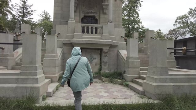 Walk Among Classical Marble Statues and Graves at Historic Cemetery in Lviv